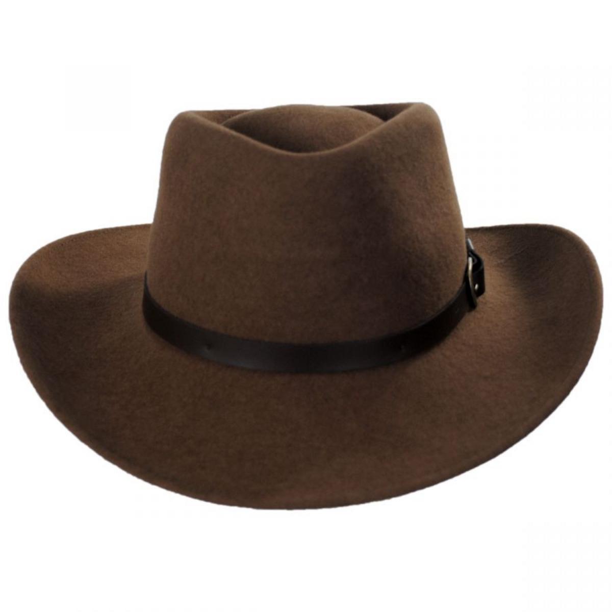 Mens Fedora Hats MIX BROWN Australian Wool Outback Cowboy Hat