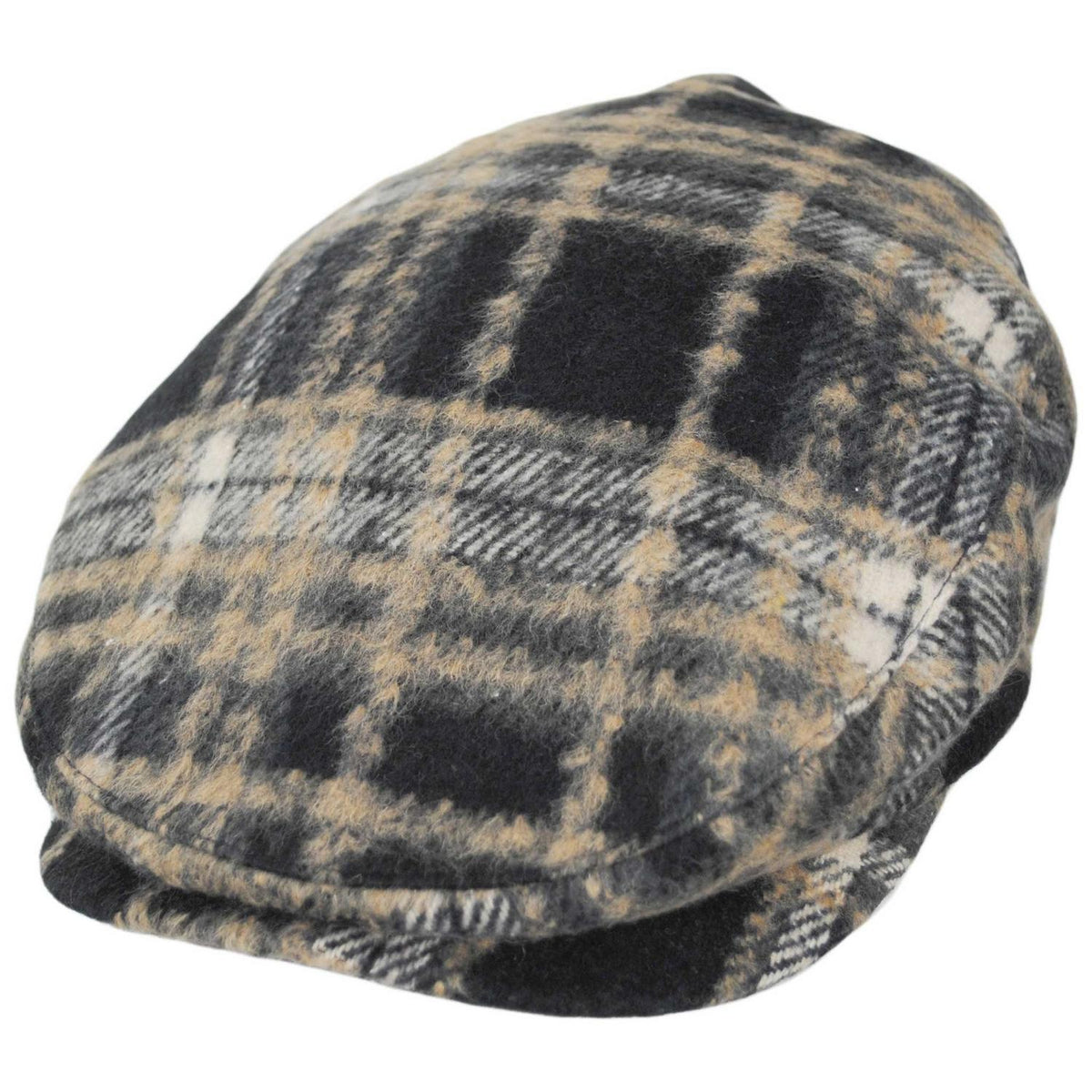 BRIXTON HATS | Century Barrel Brushed Flannel Plaid Ivy Cap | 161587 | lead | NAVY/SAND/CREAM