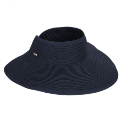 San Diego Hat Company | Roll Up Toyo Straw Visor | 197300 | lead | NAVY BLUE
