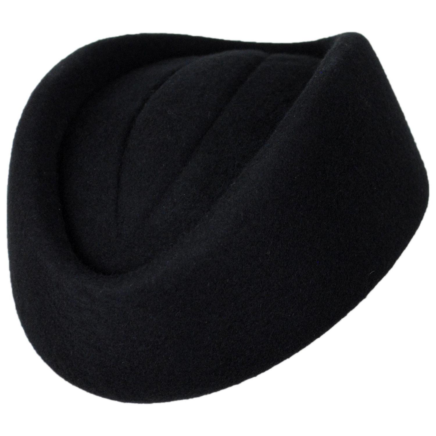 sur la tete | Stewardess Wool Felt Pillbox Hat | 157021 | lead | BLACK