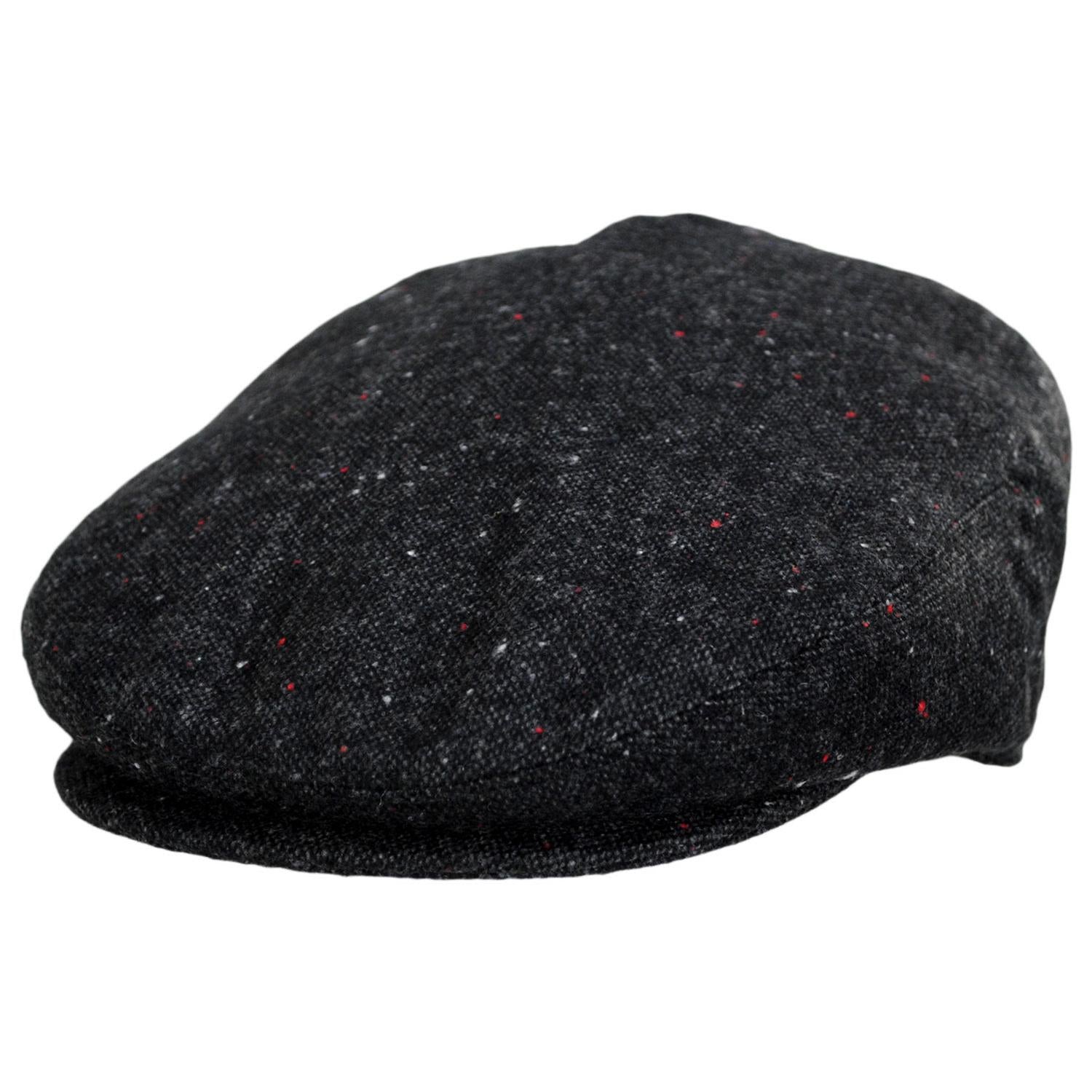 Jaxon Hats | Blackheath Marl Tweed Wool Blend Ivy Cap | 167582 | lead | BLACK