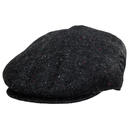 Jaxon Hats | Blackheath Marl Tweed Wool Blend Ivy Cap | 167582 | lead | BLACK