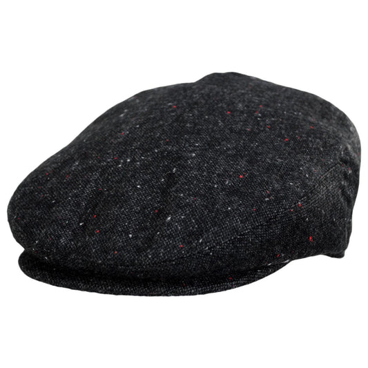 Jaxon Hats | Blackheath Marl Tweed Wool Blend Ivy Cap | 167582 | lead | BLACK