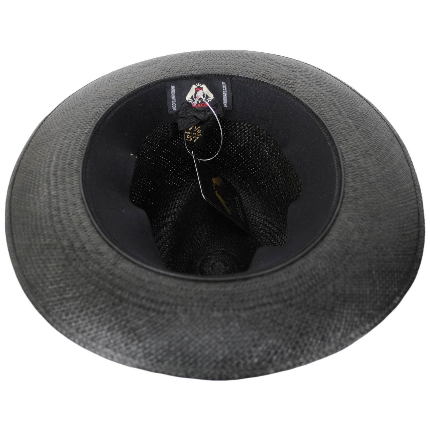 Jaxon Hats | Henry Grade 8 Panama Straw Fedora Hat | 127152 | under | BLACK