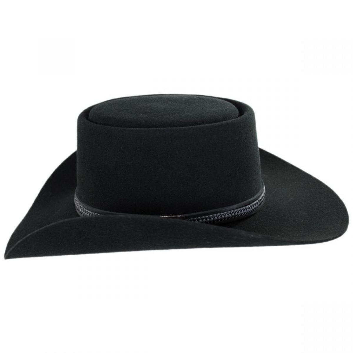 Stetson | John Wayne Chinook Wool Felt Gambler Hat | 130701 | profile | BLACK