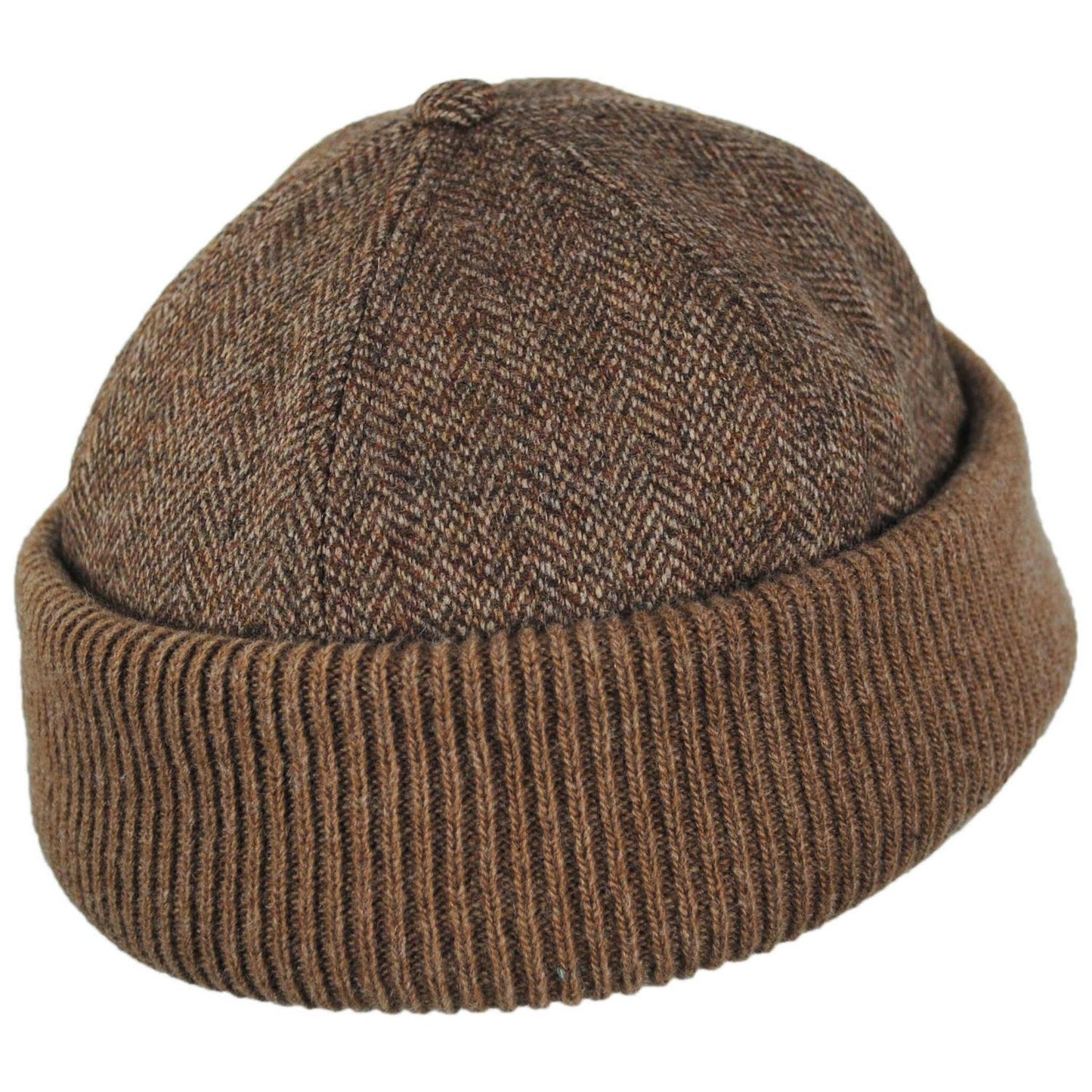 Scala | Koitz Herringbone Rib Knit Skull Cap Beanie Hat | 500052 | lead | BROWN