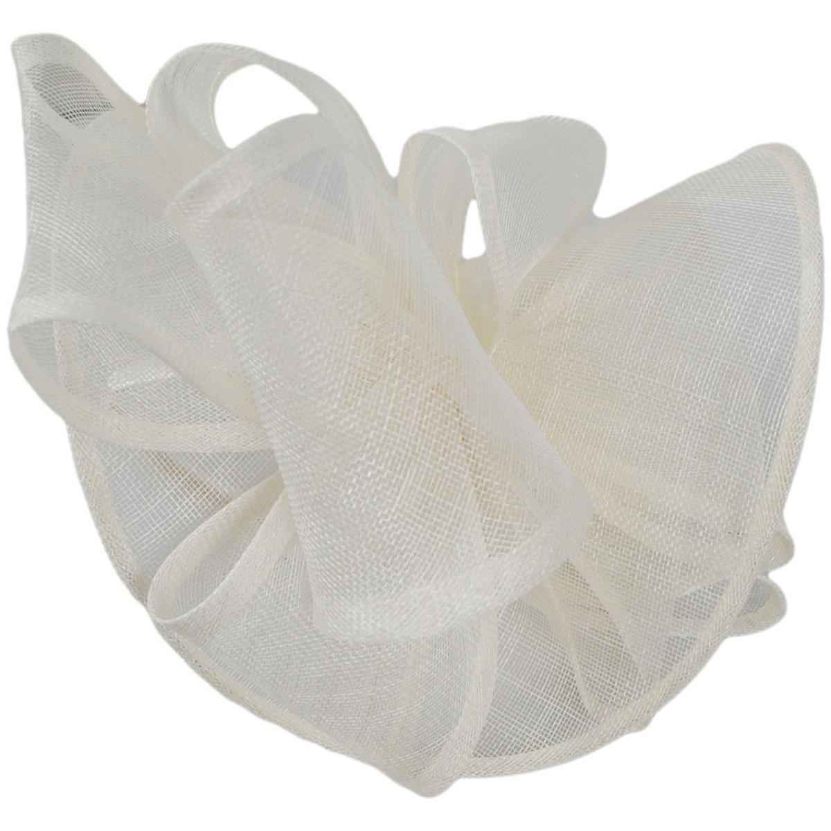 Kathy Jeanne | Abanico Sinamay Straw Fascinator Hat | 122426 | lead | IVORY