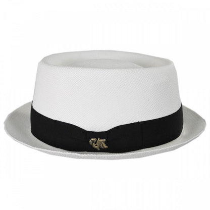 Bigalli | Panama Straw Pork Pie Hat | 129214 | front | WHITE