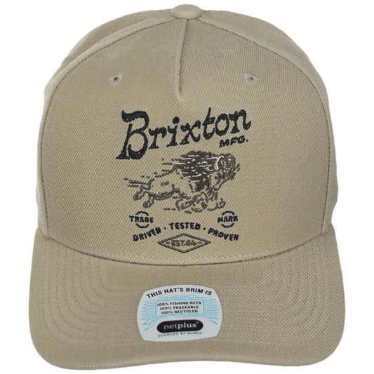 BRIXTON HATS | Charging Buffalo Netplus MP Snapback Baseball Cap | 201842 | front | SAND