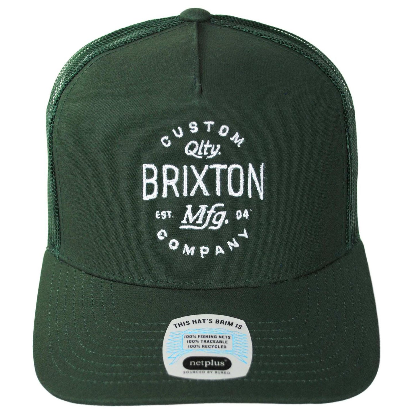 BRIXTON HATS | Fremont NetPlus Mesh Trucker Snapback Baseball Cap | 201896 | front | PRIMAL GREEN/PRIMAL GREEN