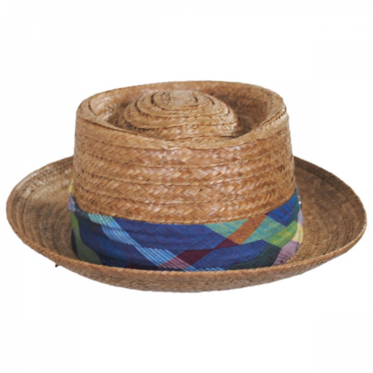 Stetson | Madrigal Coconut Straw Pork Pie Hat | 126923 | front | BROWN