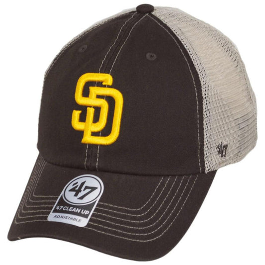 47 Brand | San Diego Padres Trawler 47 Mesh Clean Up Baseball Cap | 203016 | lead | BROWN