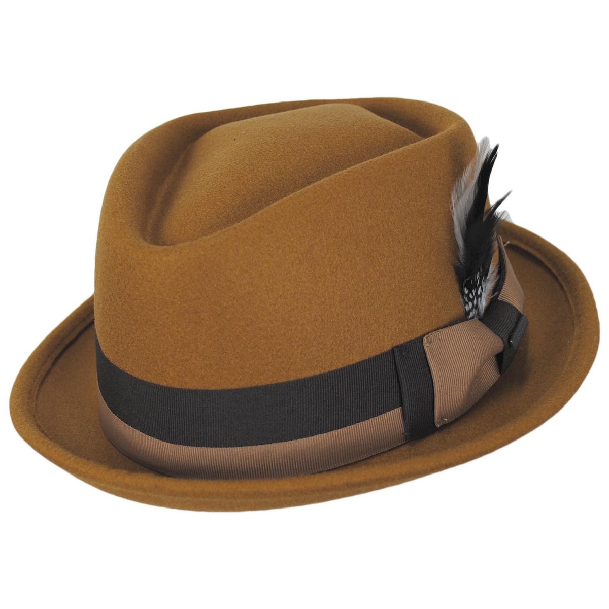 Dorfman Pacific | Clubber ProvatoKnit Diamond Crown Fedora Hat | 130427 | lead | ACORN