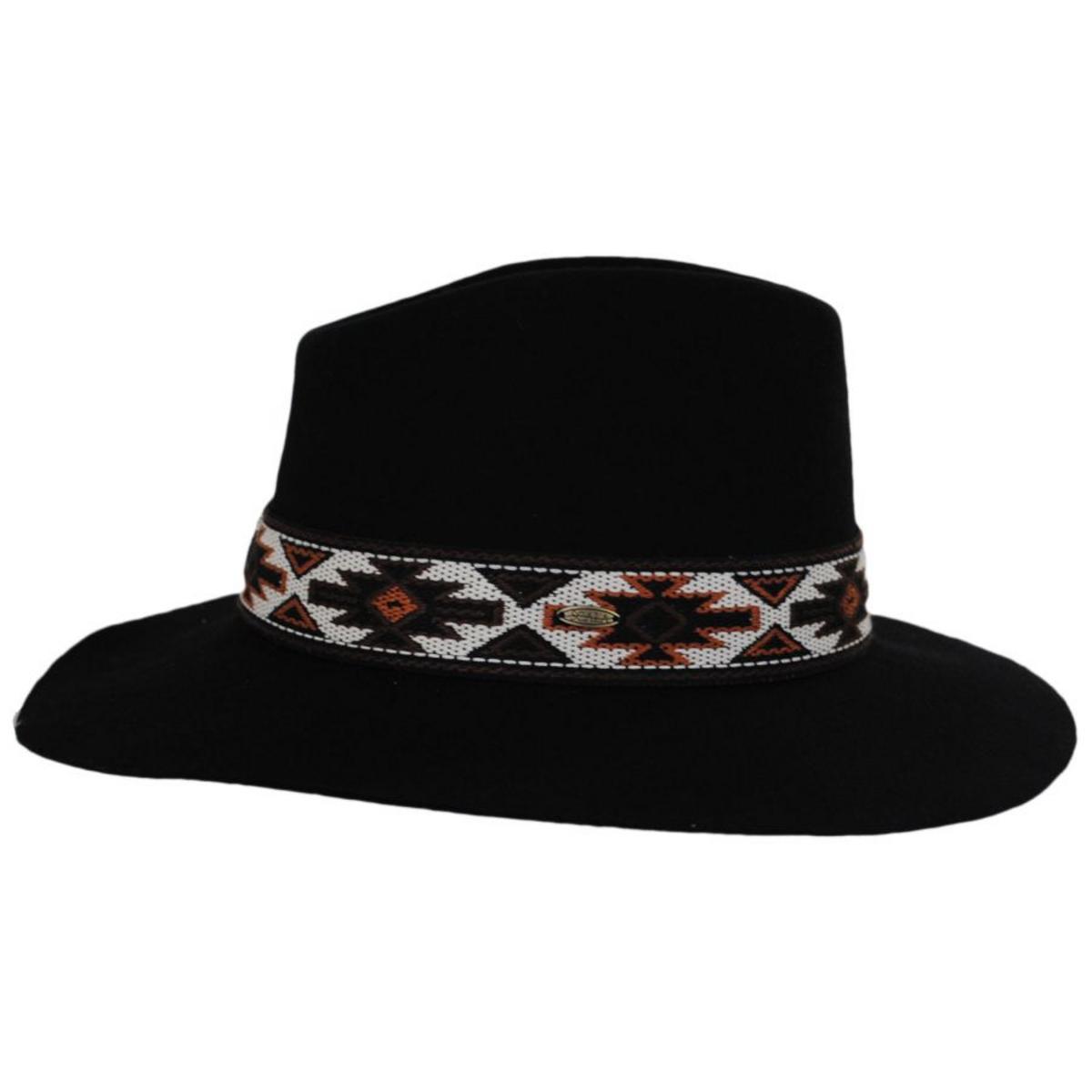 Scala | Dona Wool Felt Safari Fedora Hat | 123438 | profile | BLACK