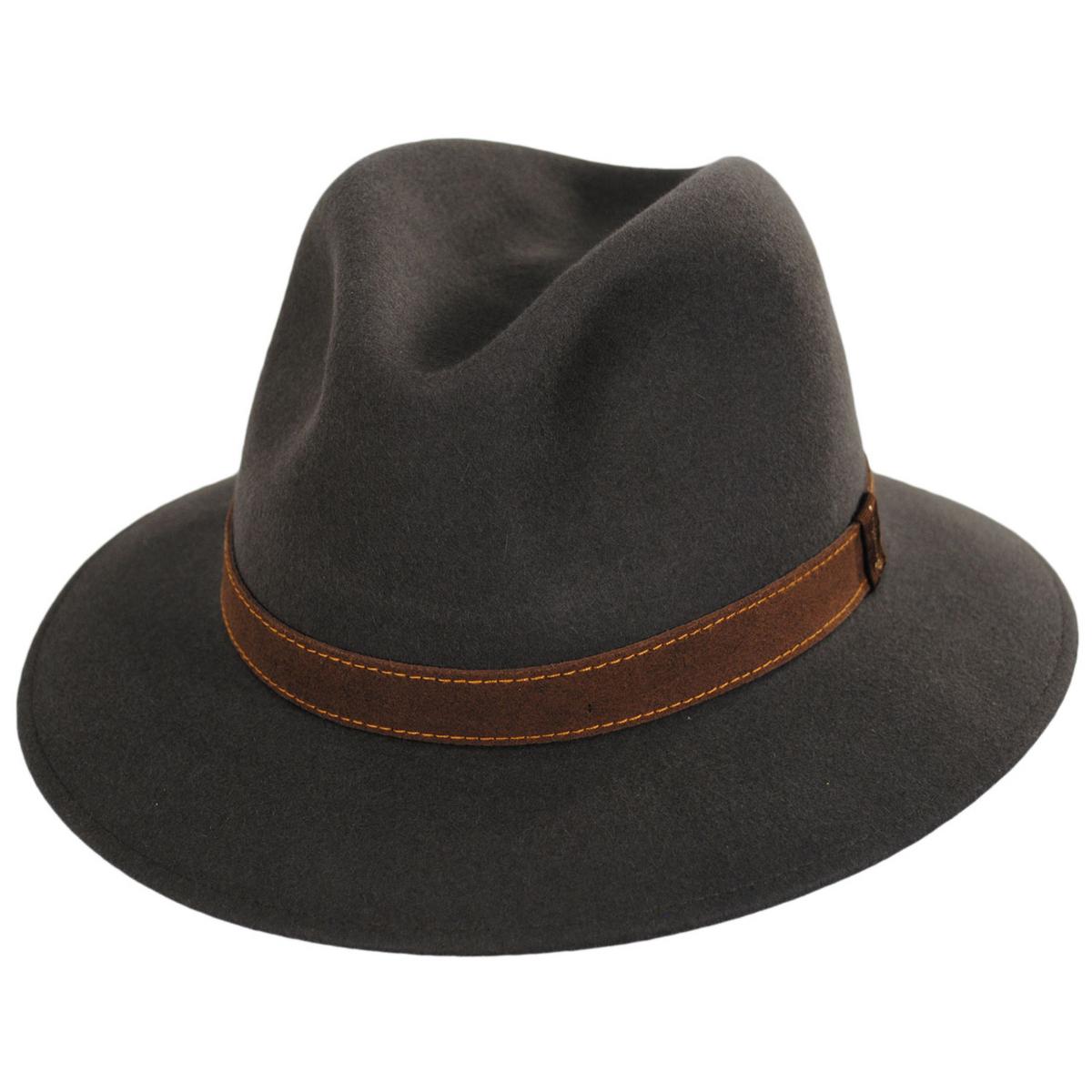 Borsalino | Traveler Fur Felt Fedora Safari Hat | 136300 | lead | SAGE