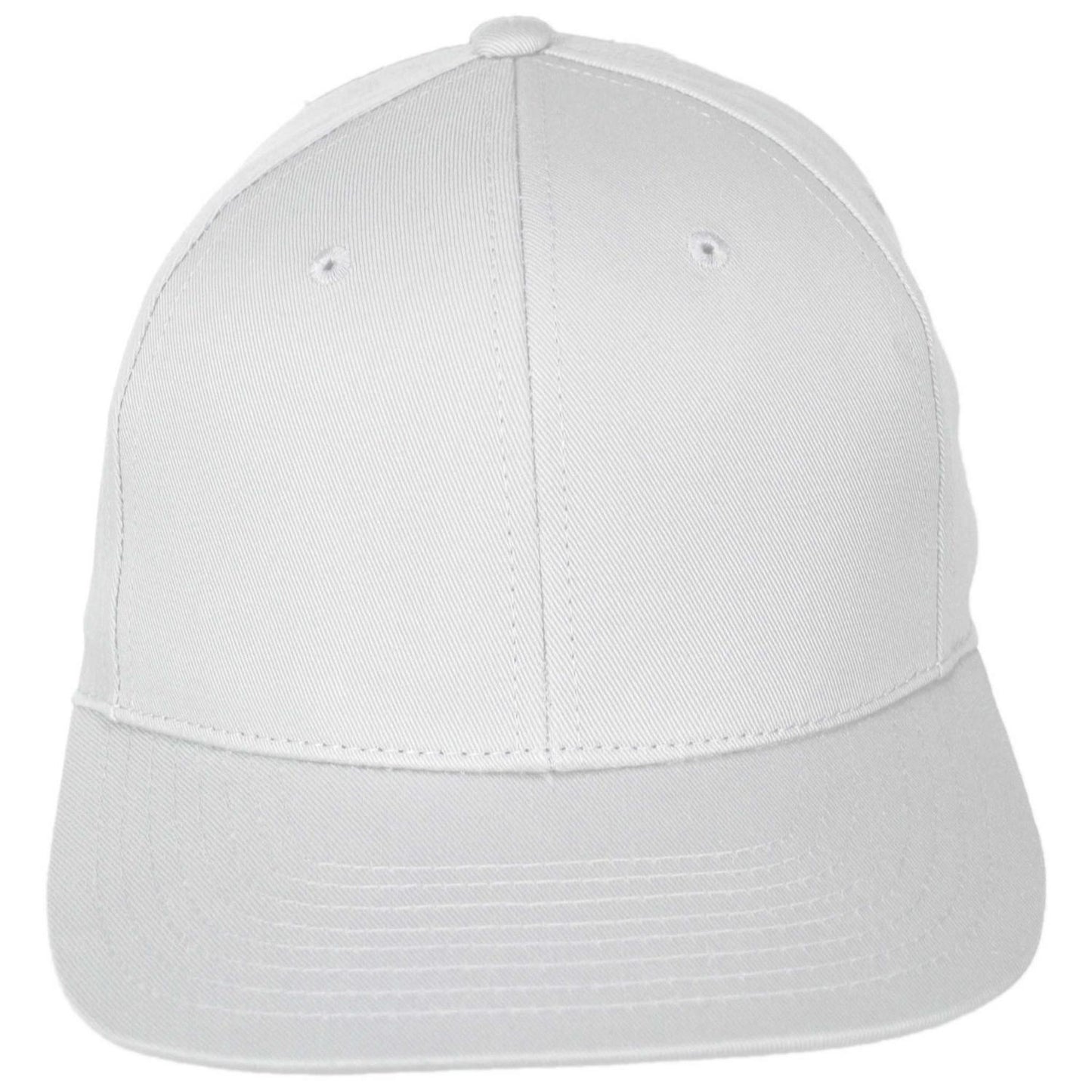 Dorfman Pacific | Mid Pro Cotton Flat Bill Snapback Baseball Cap | 200189 | front | WHITE