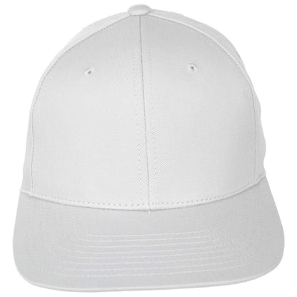 Dorfman Pacific | Mid Pro Cotton Flat Bill Snapback Baseball Cap | 200189 | front | WHITE