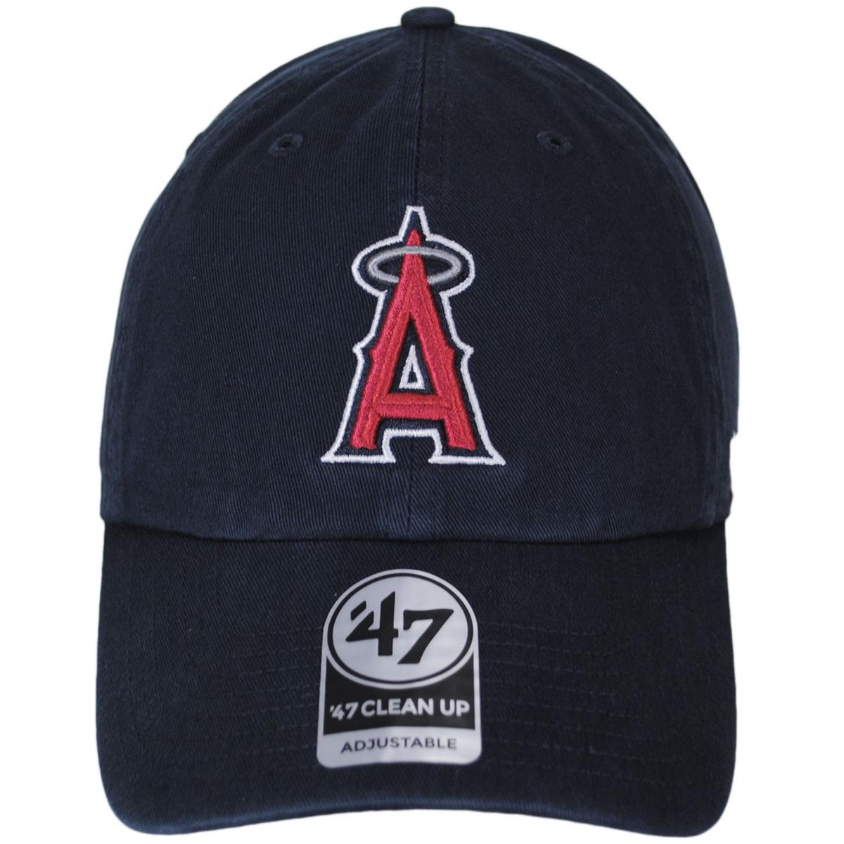 47 Brand | Los Angeles Angels of Anaheim MLB Home Clean Up Strapback Baseball Cap Dad Hat | 203022 | front | NAVY
