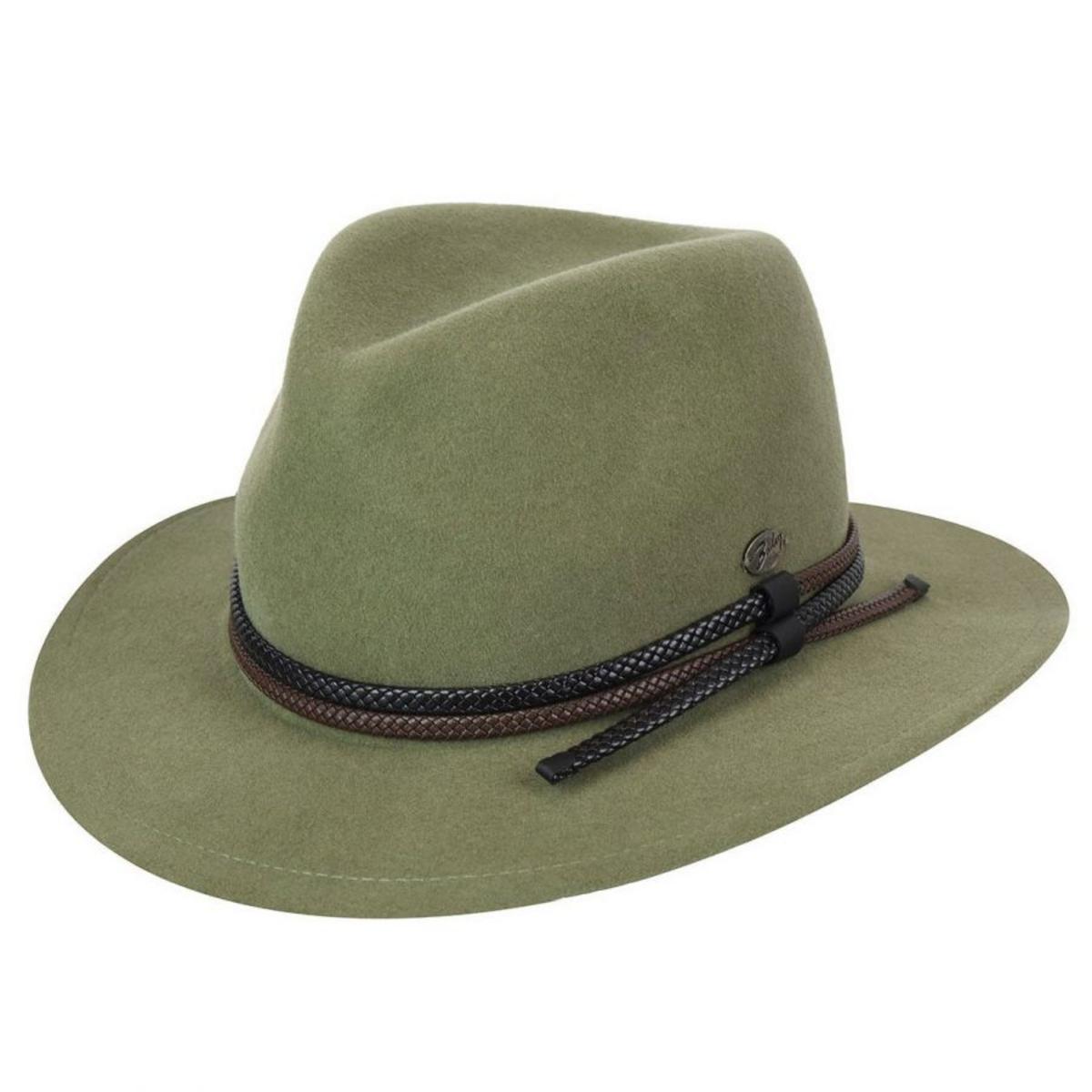 Bailey 1922 | Nelles Wool LiteFelt Fedora Hat | 130348 | lead | PALE OLIVE