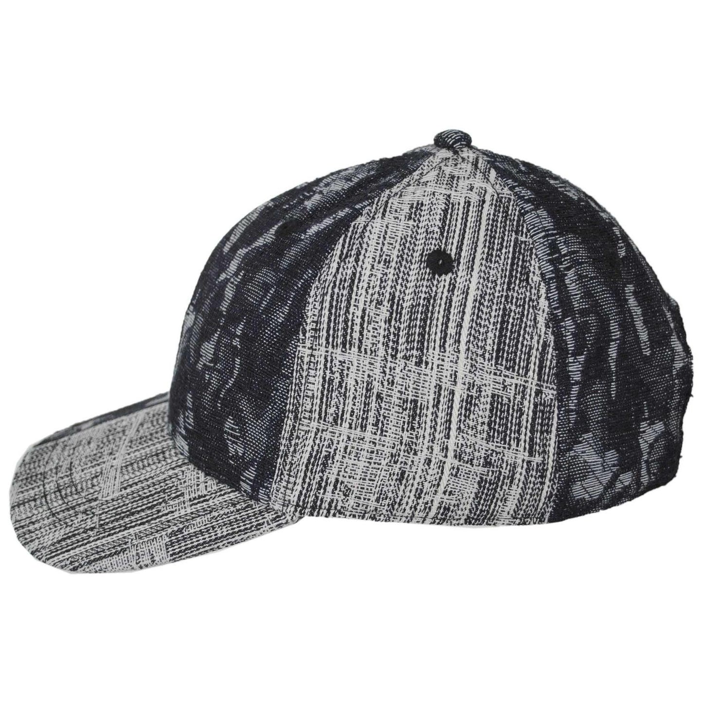 Kangol | Denim Mashup Strapback Baseball Cap Dad Hat | 201132 | profile | BLACK TOPSTITCH