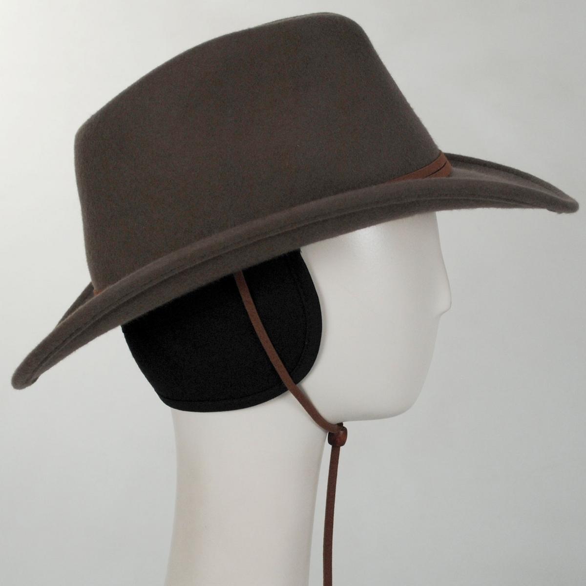 Scala | Crushable Wool Felt Earflap Outback | 130414 | profiletwo | KHAKI