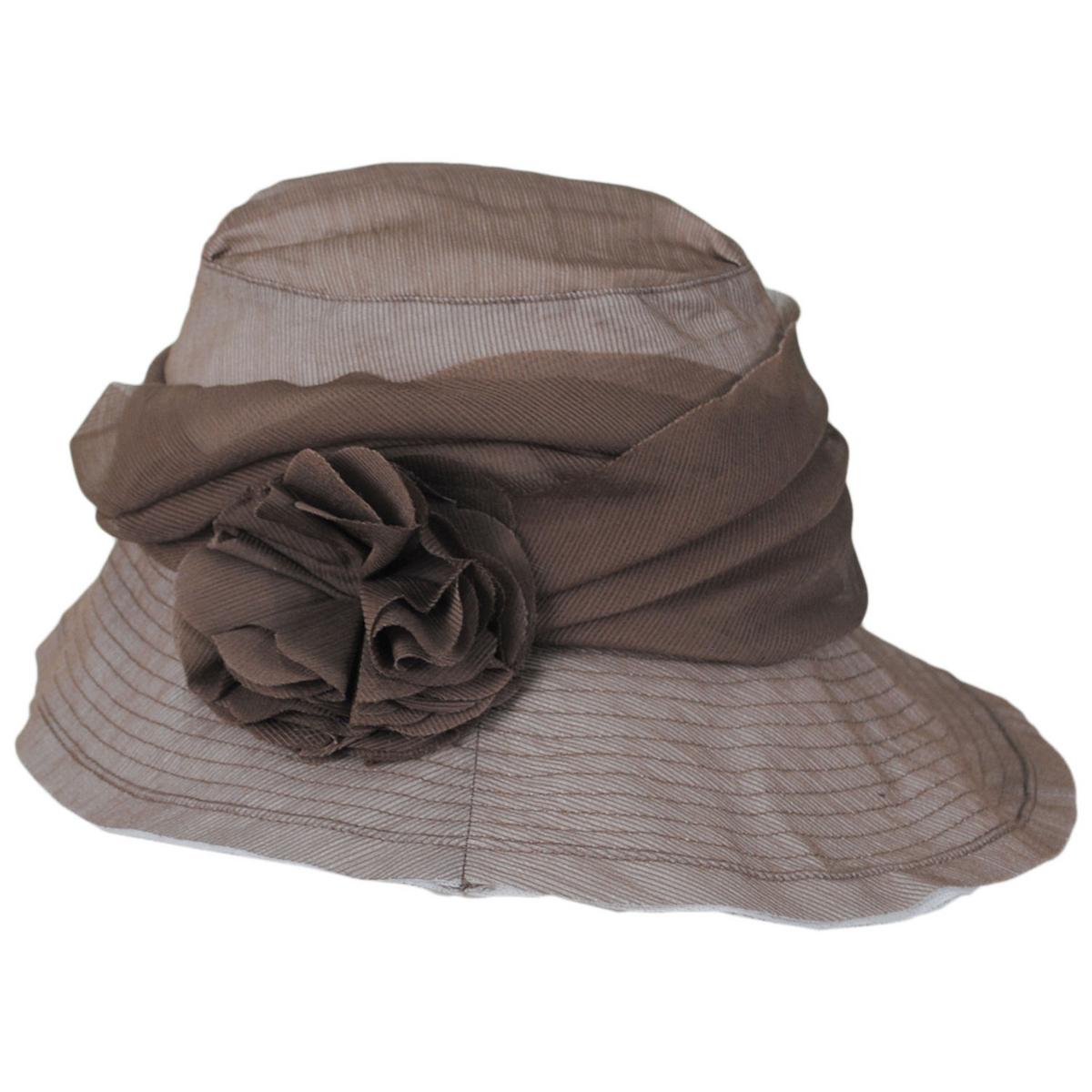 Jeanne Simmons | Romance Fabric Sun Hat | 106547 | front | TAUPE