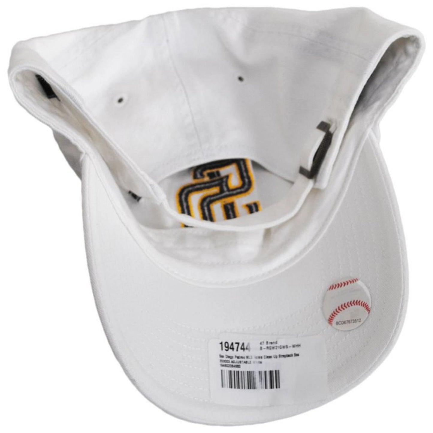47 Brand | San Diego Padres MLB Clean Up Strapback Baseball Cap Dad Hat | 203003 | under | WHITE