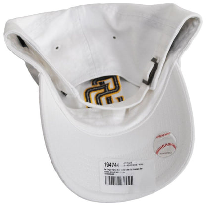 47 Brand | San Diego Padres MLB Clean Up Strapback Baseball Cap Dad Hat | 203003 | under | WHITE