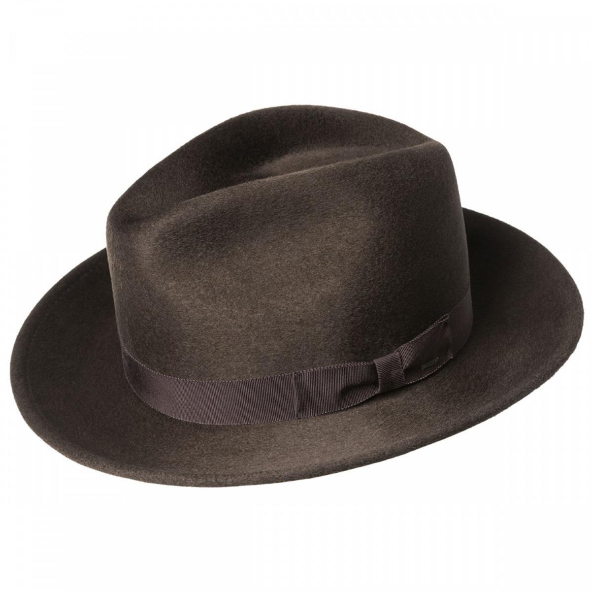 Bailey 1922 | Criss Wool LiteFelt Long Teardrop Fedora Hat | 130157 | lead | CHOCOLATE