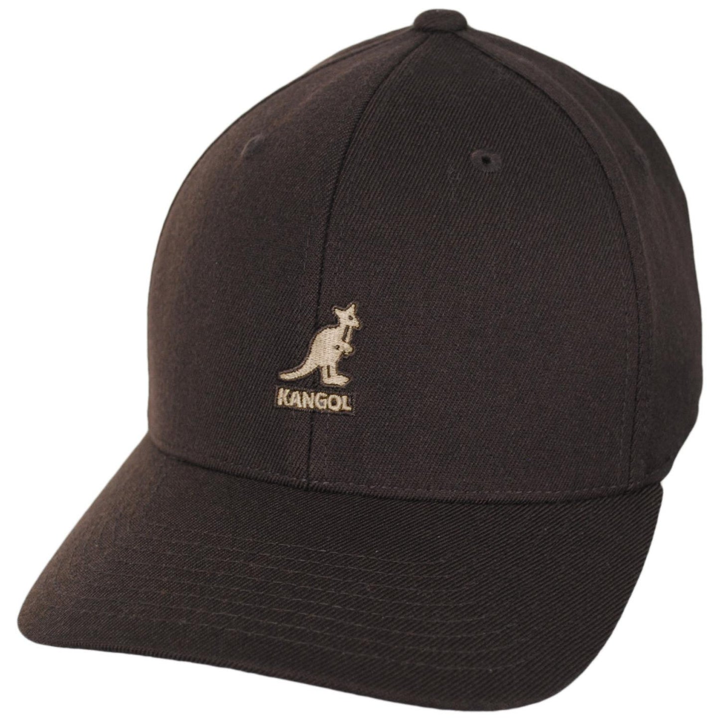 Kangol | Logo Wool Flexfit Fitted Baseball Cap | 201104 | lead | BROWN