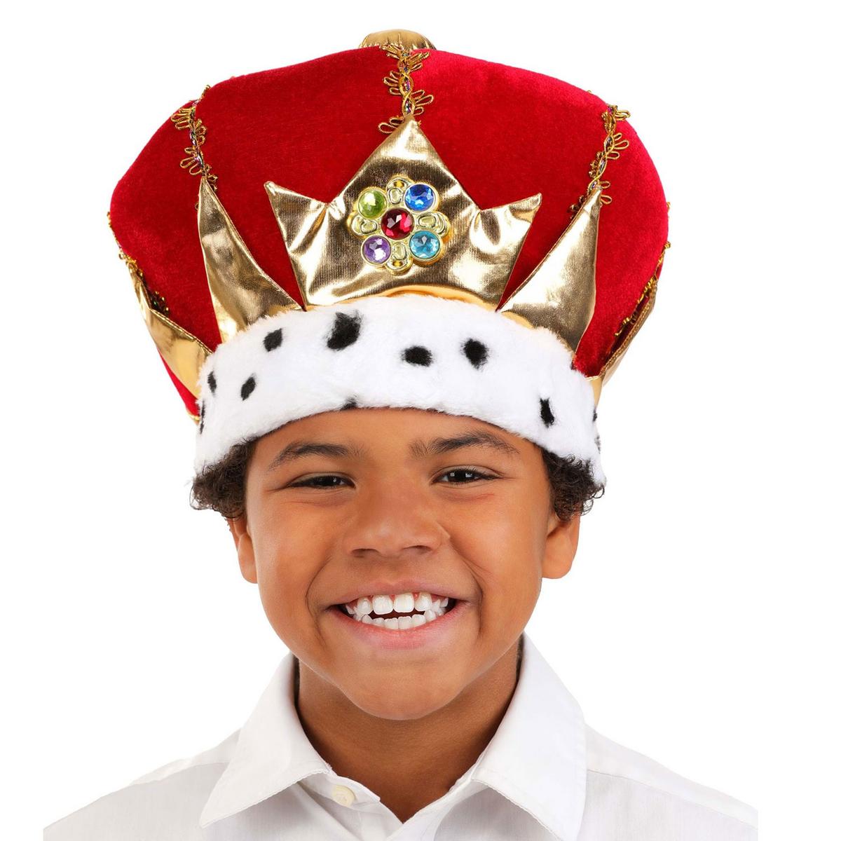 Elope | Kid's Royal Red King Costume Hat | 556004 | front | RED