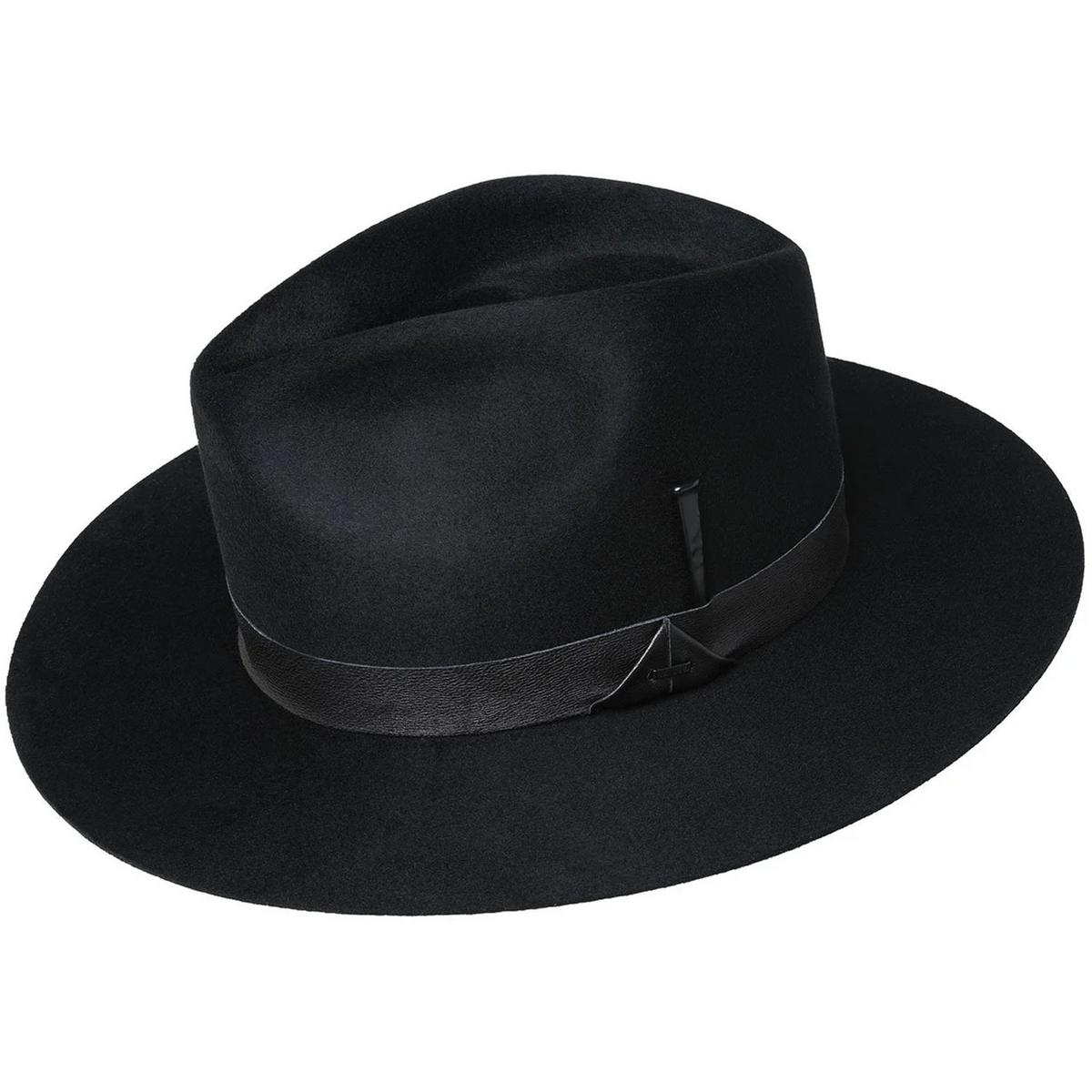 Bailey 1922 | Godwin Elite Superfine Velour Wool Felt Fedora Hat | 130376 | lead | BLACK