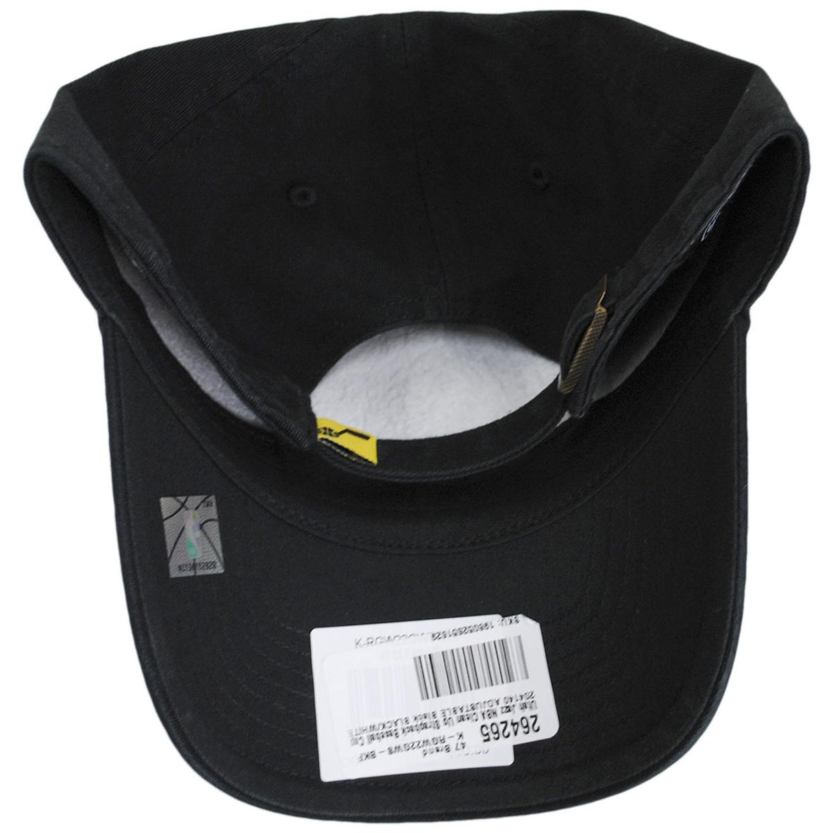 47 Brand | Utah Jazz NBA Clean Up Strapback Baseball Cap Dad Hat | 204140 | under | BLACK/WHITE