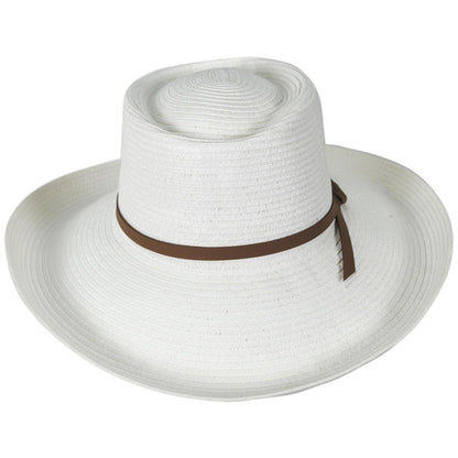 Physician Endorsed | Aurora Toyo Straw Gambler Hat | 102644 | front | WHITE/BROWN