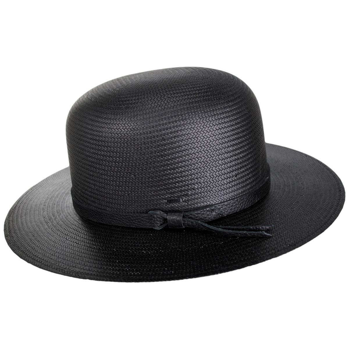 Bailey 1922 | Quil Shantung LiteStraw Open Crown Hat | 127741 | profile | BLACK