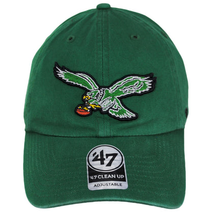 47 Brand | Philadelphia Eagles NFL Clean Up Strapback Baseball Cap Dad Hat | 203850 | front | KELLY
