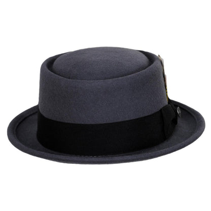 Jaxon Hats | Wholesale Wool Felt Pork Pie Hat B2B Pre-Pack | B2B135065 | front | GREY