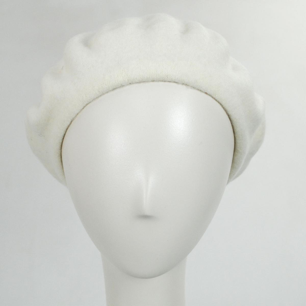 Village Hat Shop | Wholesale Wool Fashion Beret B2B Pre-Pack | B2B152500 | front | WINTER WHITE