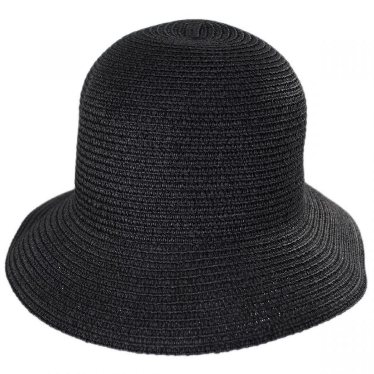 Betmar | Gossamer Toyo Straw Blend Cloche Hat | 101112 | front | BLACK