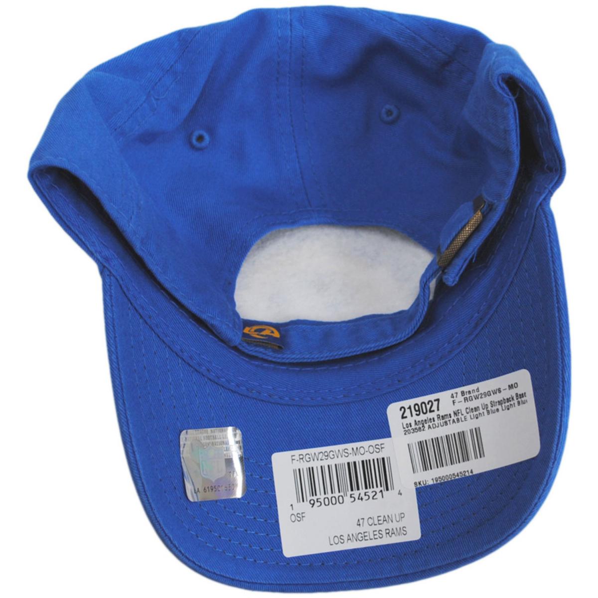 47 Brand | Los Angeles Rams NFL Clean Up Strapback Baseball Cap Dad Hat | 203582 | under | ROYAL BLUE