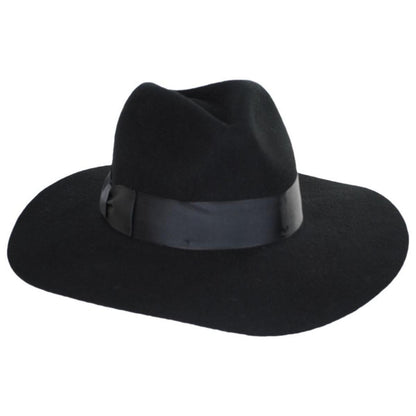 Bigalli | Zoey Floppy Brim Wool Felt Fedora Hat | 131433 | lead | BLACK