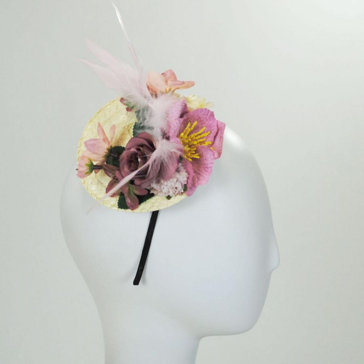 Jeanne Simmons | Pique Nique Fascinator | 120736 | front | PINK