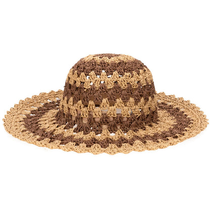 San Diego Hat Company | Julep Toyo Straw Sun Hat | 103598 | lead | BROWN STRIPE