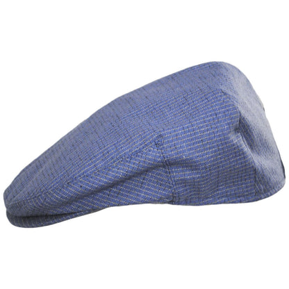 Baskerville Hat Company | Tenby Cotton Mini Windowpane Ivy Cap | 167675 | profile | DENIM BLUE