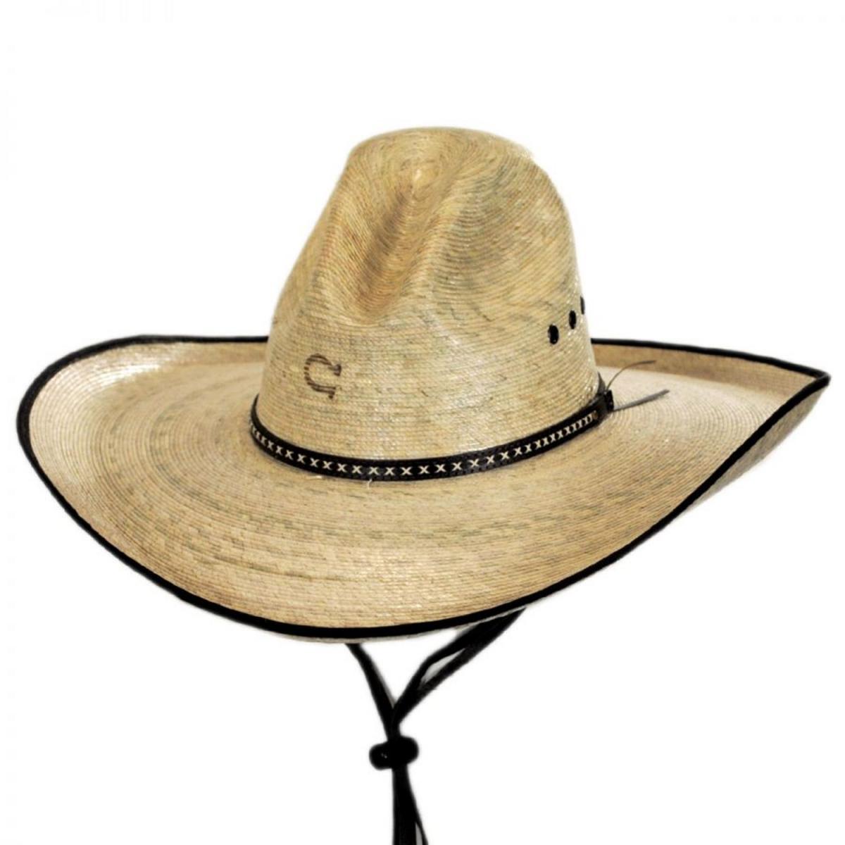 Charlie 1 Horse | Bandito Palm Leaf Straw Gus Hat | 101650 | lead | NATURAL/BOUND