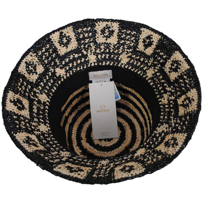 BRIXTON HATS | Redding Raffia Straw Bucket Hat | 185557 | under | BLACK/NATURAL