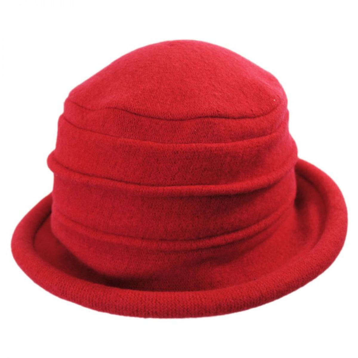 Scala | Packable Wool Cloche Hat | 106342 | lead | RED