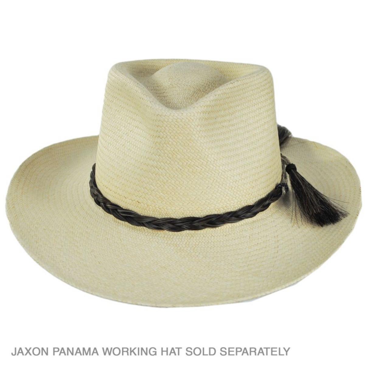 3 Regions Trade Co. | Solid Color Horse Hair Braid Double Tassel Hat Band | 601701 | profile | BROWN