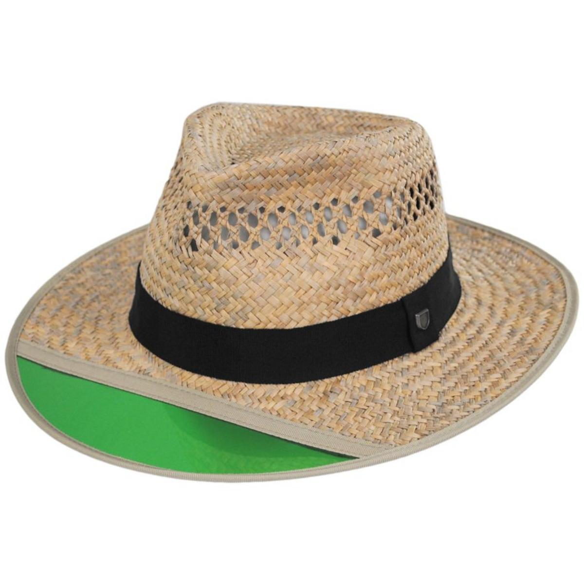 BRIXTON HATS | Hunter Malan Straw Fedora Hat | 128347 | lead | TAN