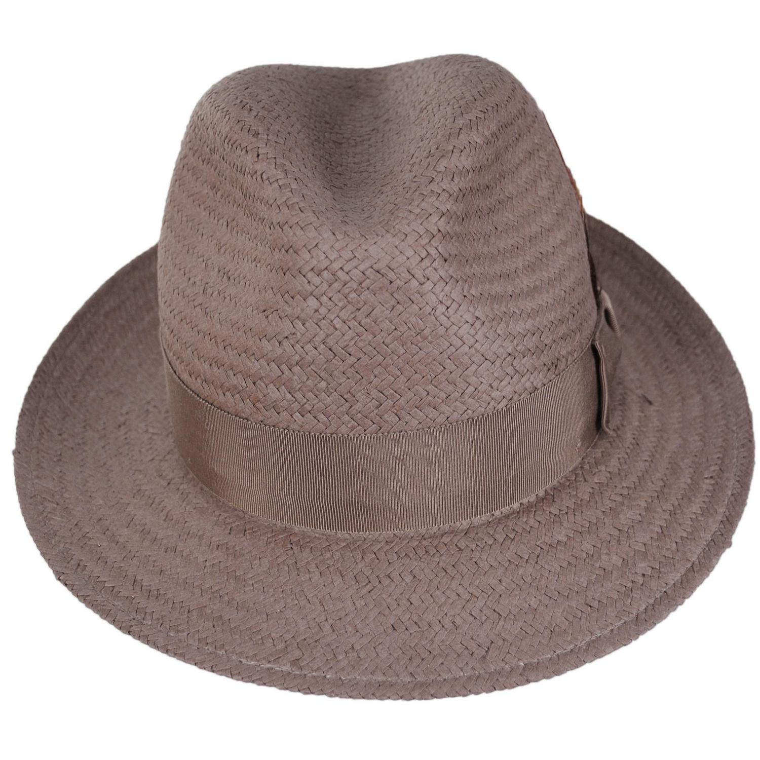 Bailey 1922 | Blixen Sun Raindura Straw Fedora Hat - Stone | 127936ST | front | STONE